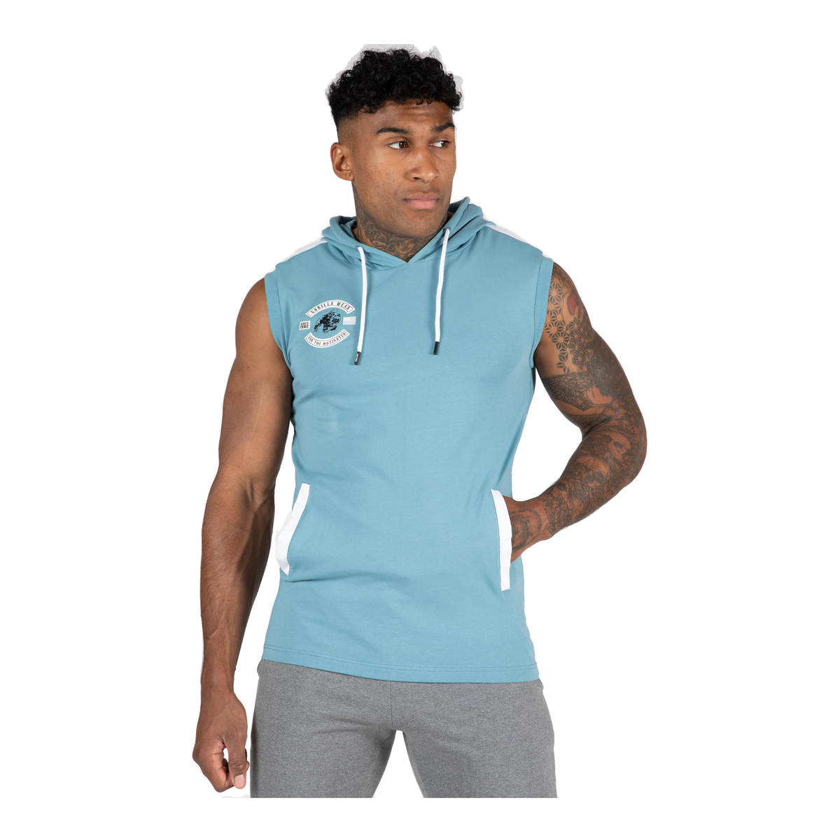 Oswego S/L Hooded T-shirt - Blue product photo