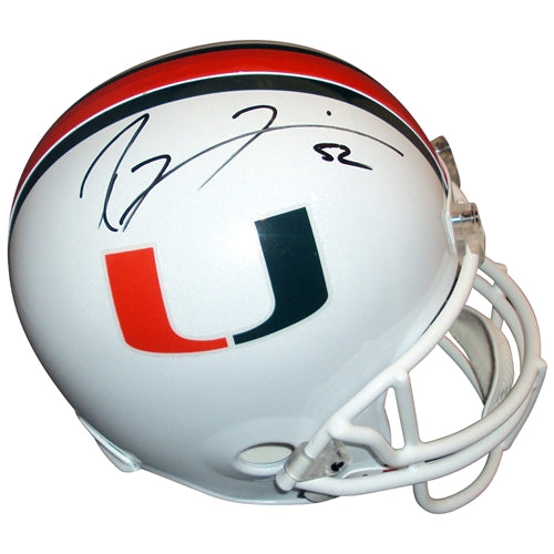 Ray Lewis Autographed Miami Hurricanes Deluxe Full-Size Replica Helmet - Beckett