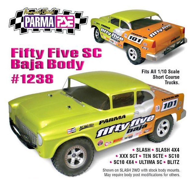 1/10 Parma '55 Muscle Baja Short Course Drag .040" Clear Body - View 3