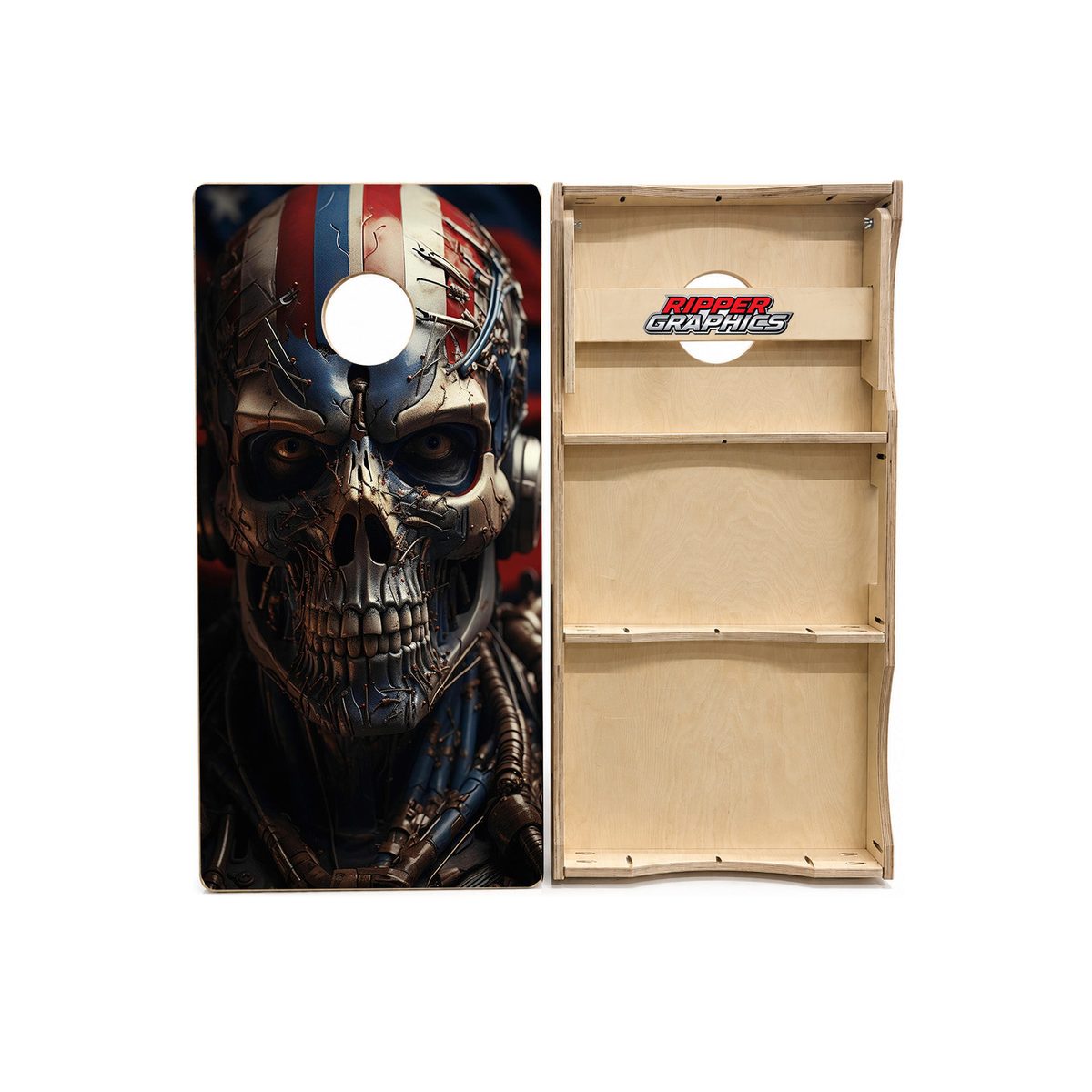 Patriotic Skulls Cornhole Design product photo