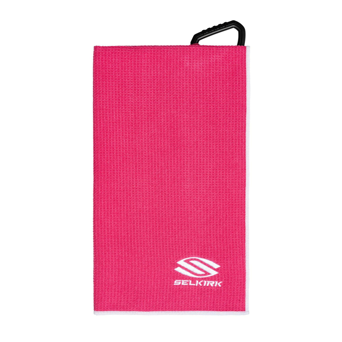 Selkirk Sport players’ pickleball towel set with textured fabric, stitched edges, and attached clip, shown in a stacked arrangement.