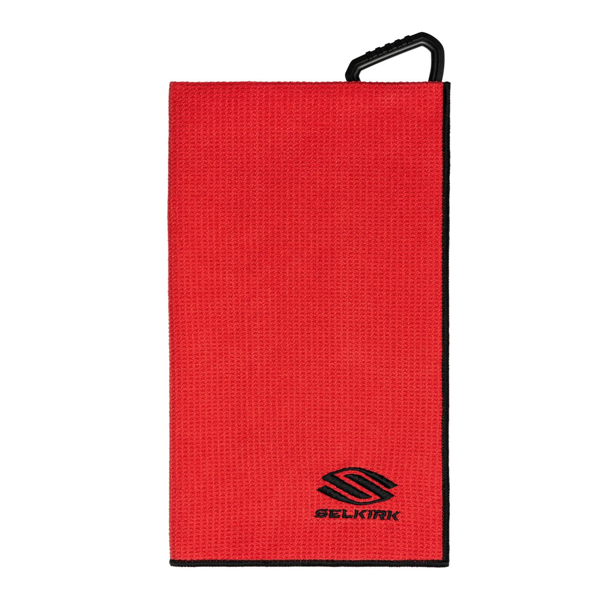 Selkirk Sport players’ pickleball towel set with textured fabric, stitched edges, and attached clip, shown in a stacked arrangement.