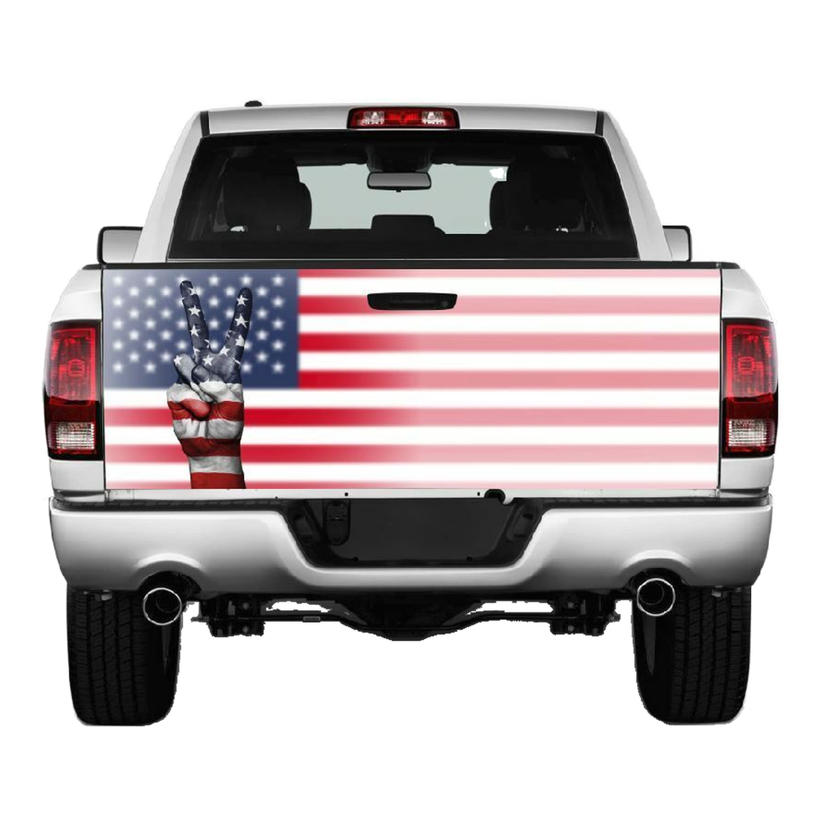 Peace Sign American Flag Truck Tailgate Wrap Vinyl Graphic Decal Sticker product photo