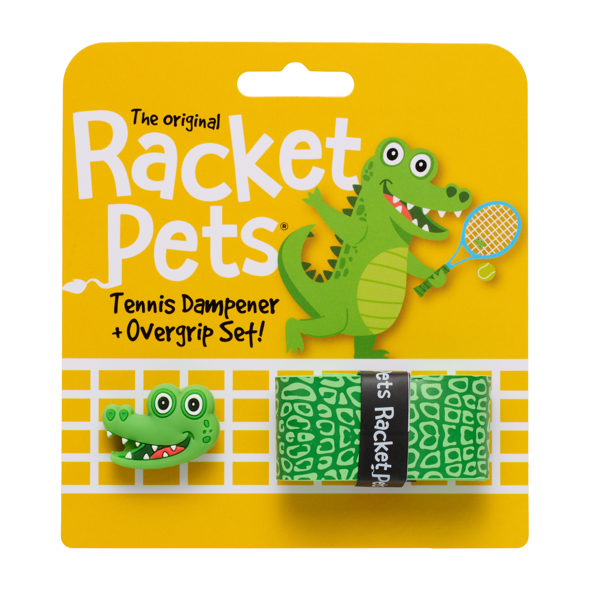 Racket Pets Tennis Overgrip and Dampener Set in Alligator - package front view