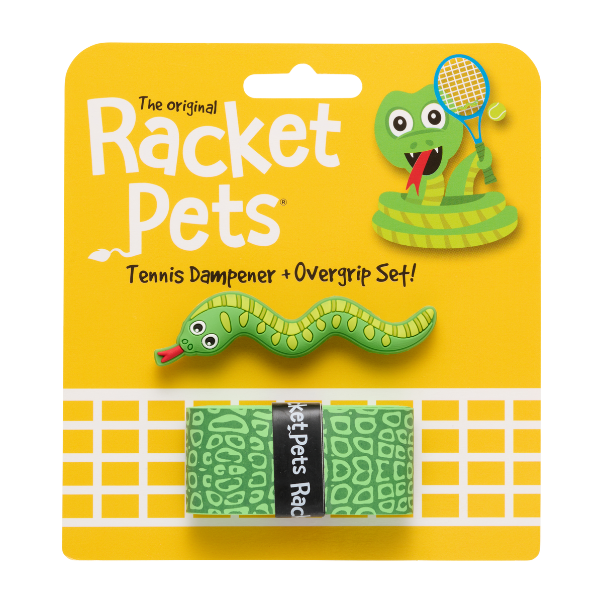Racket Pets Tennis Overgrip and Dampener Set in Snake - package front view