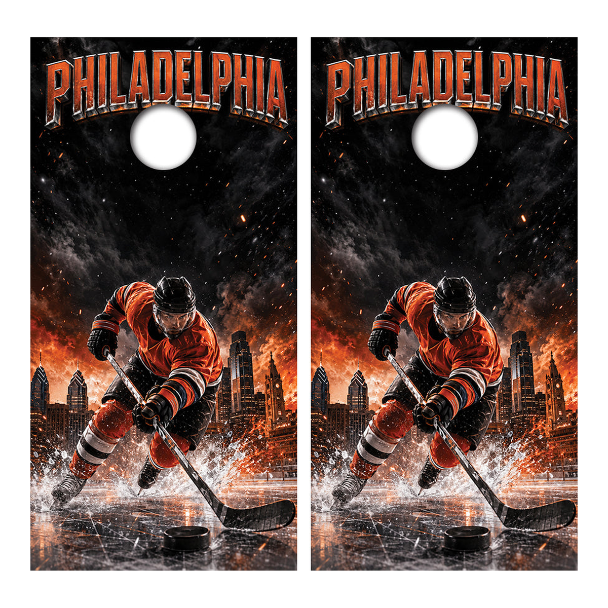 Philadelphia Flyers Inspired Cornhole Design - Corn5177 - Great Call Athletics