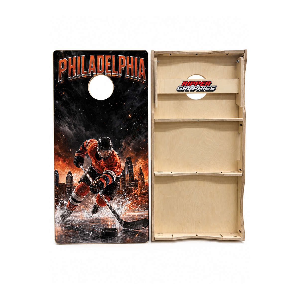 Philadelphia Flyers Inspired Cornhole Design - CH5177 - Great Call Athletics