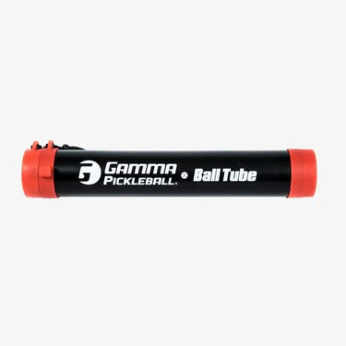 Portable pickleball ball tube with secure lid and shoulder strap, designed for easy storage and transport of pickleballs.