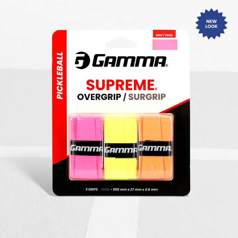 Pickleball overgrip pack in retail packaging designed to enhance grip, comfort, and control on paddle handles.