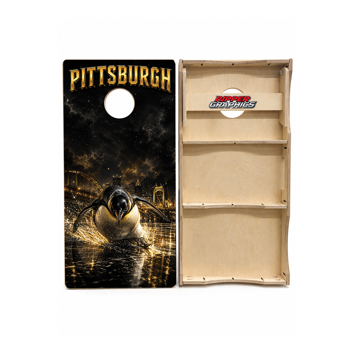 Pittsburgh Penguins Inspired Cornhole Design - CH5161 - Great Call Athletics