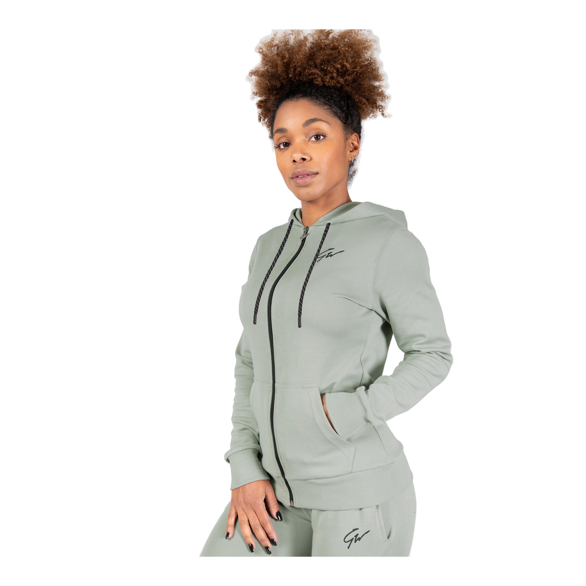 Pixley Zipped Hoodie - Light Green product photo
