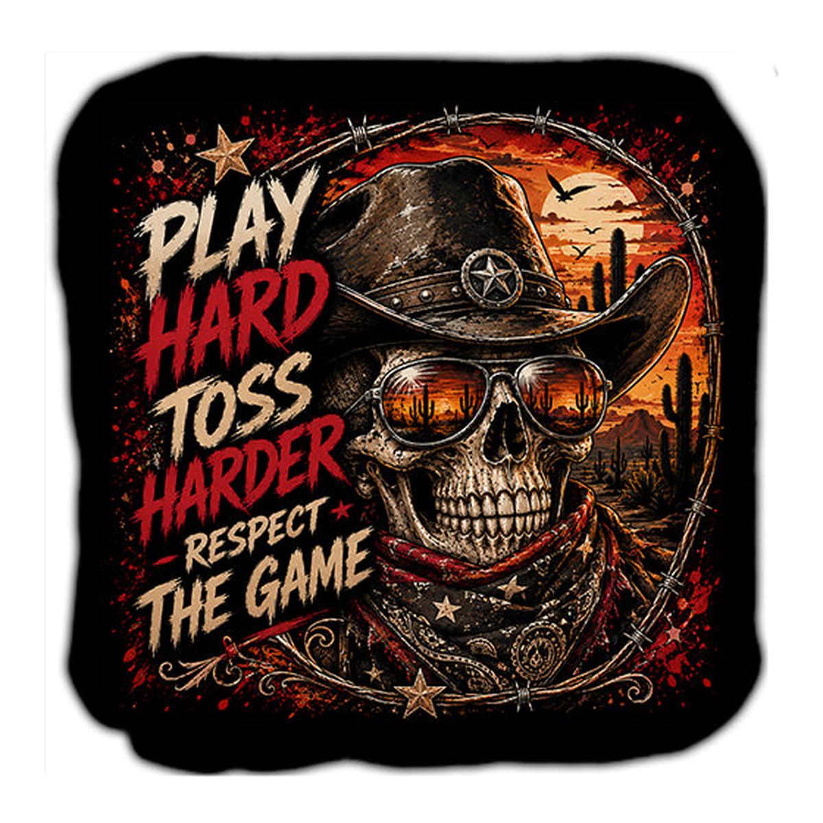 Play Hard Toss Harder Respect the Game Cornhole Bags Set of 4 product photo