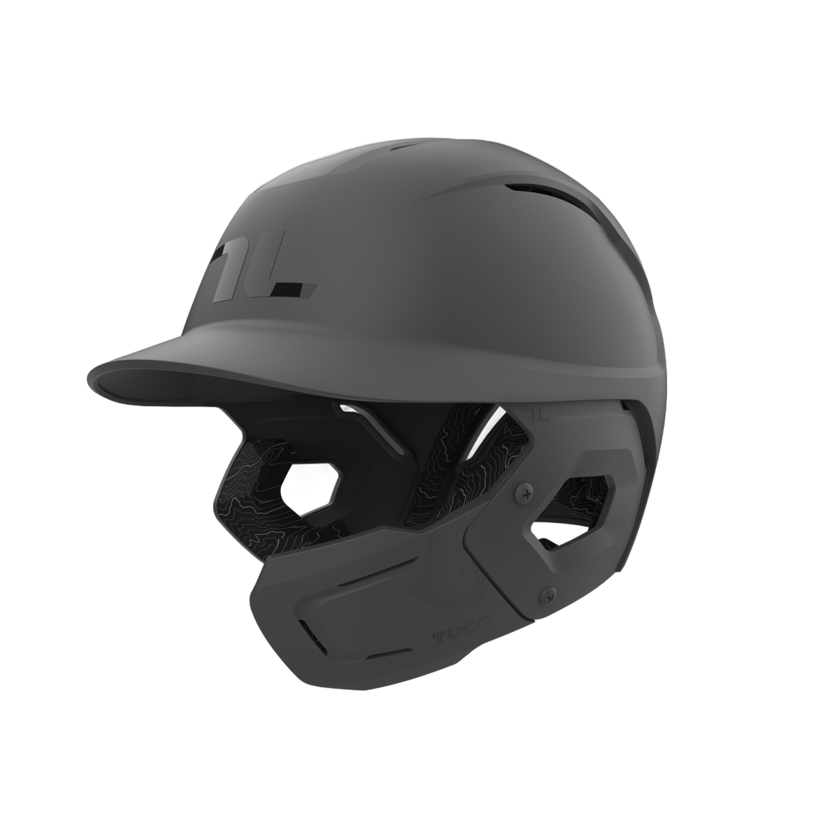 TUCCI Potenza Batting Helmet with Jaw Guard in Matte Gray