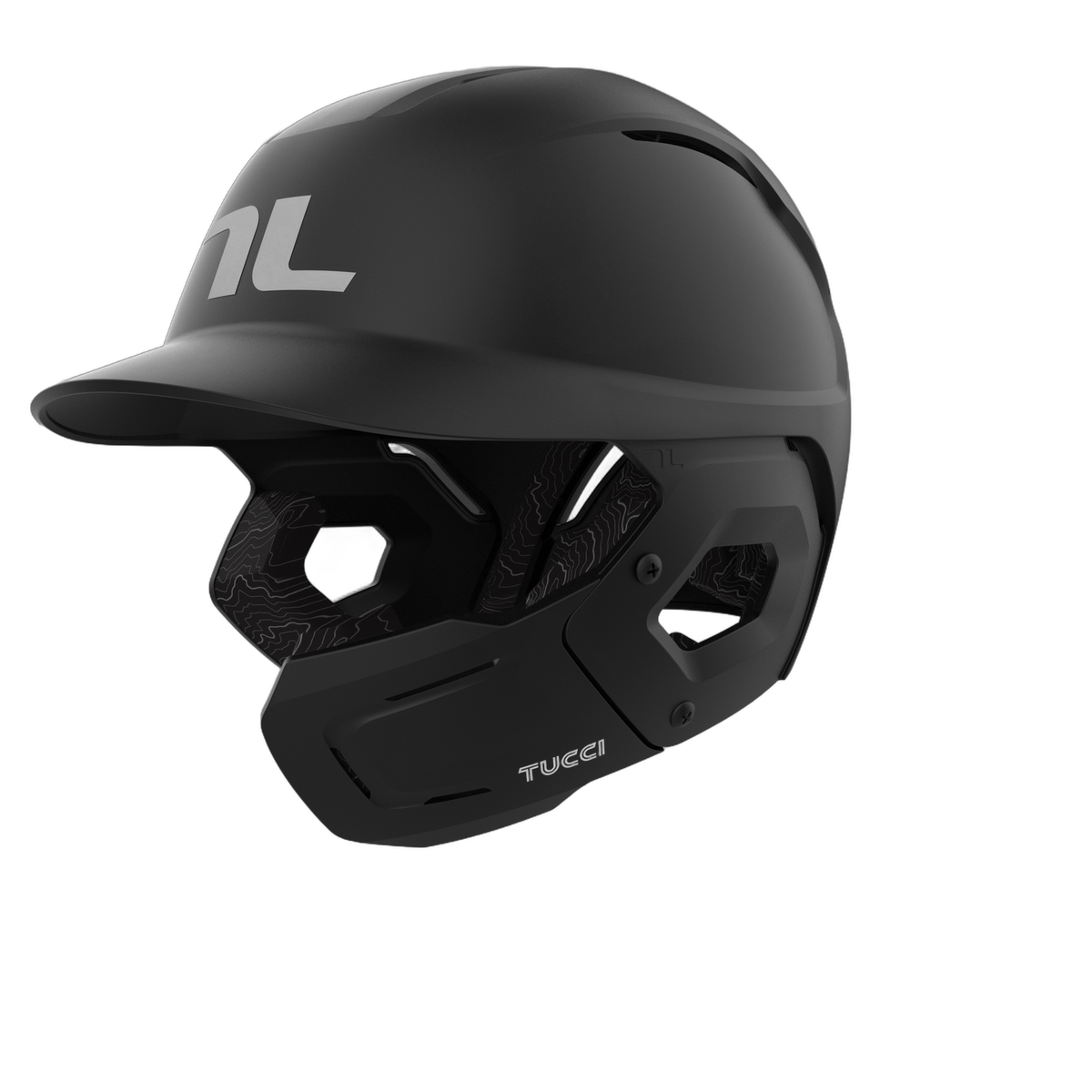 TUCCI Potenza Batting Helmet with Jaw Guard in Matte Black