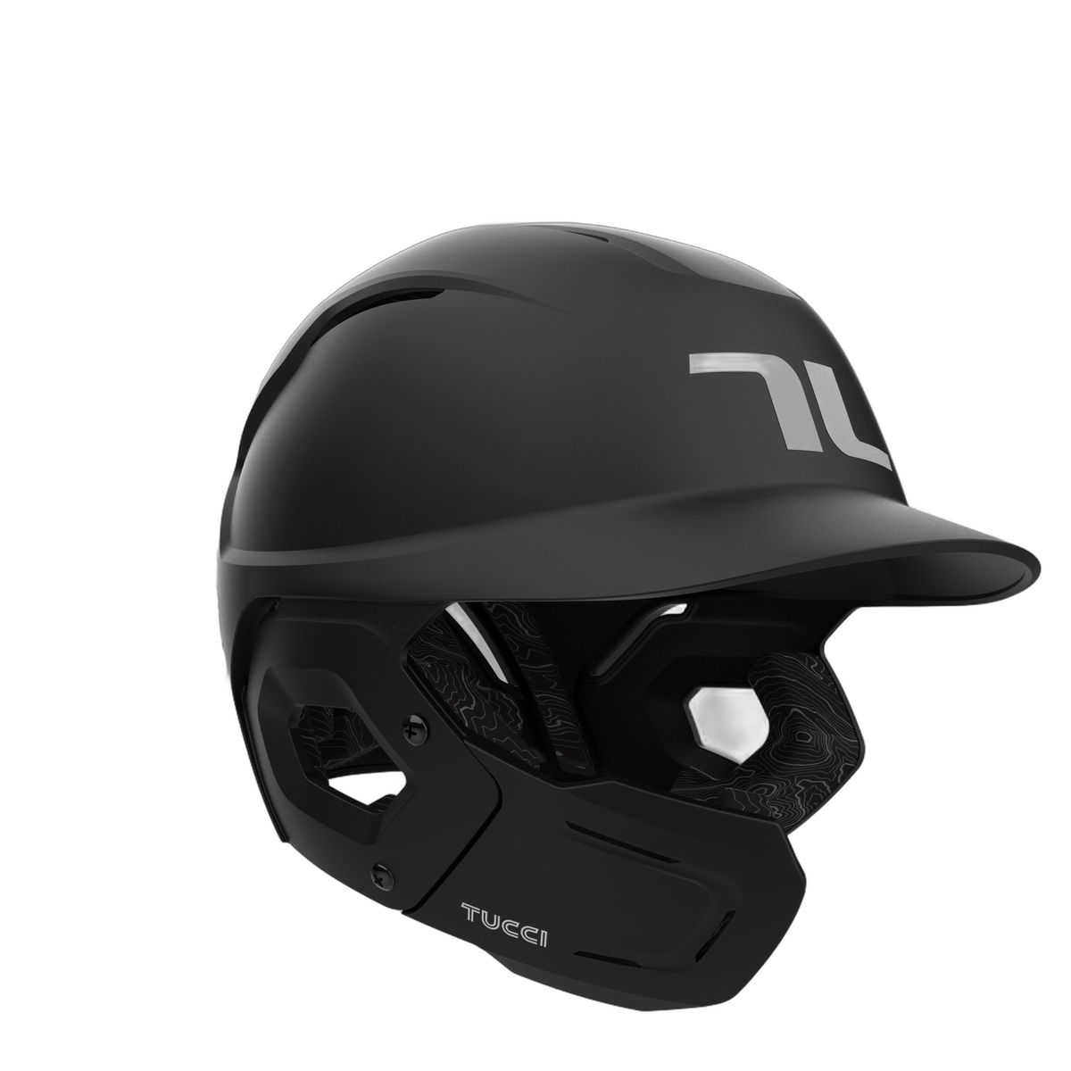 TUCCI Potenza Batting Helmet with Jaw Guard in Matte Black