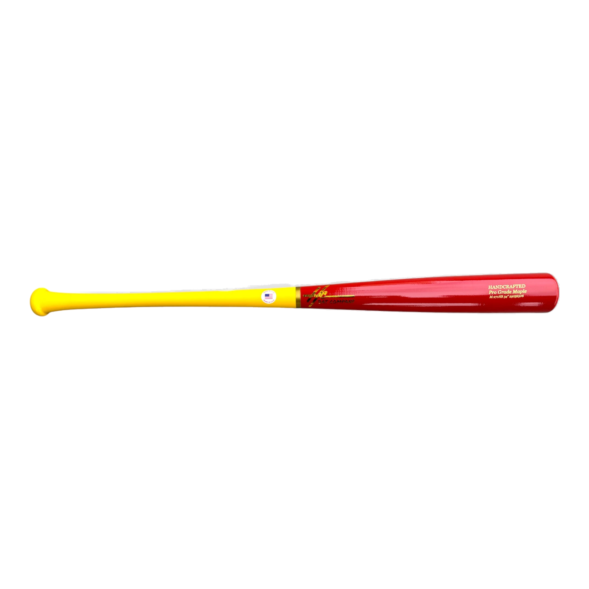Pro Grade Maple Baseball Bat | 271HB 34" Balanced Bat Yellow Red - sku-48142215413965 - Great Call Athletics