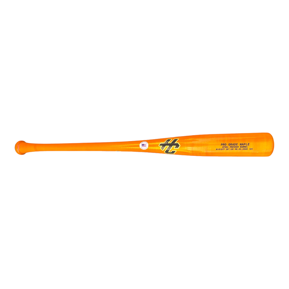 Pro Grade Maple Baseball Bat | Model 512YT Orange 29" - sku-48616791670989 - Great Call Athletics