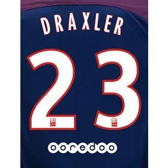 PSG 2017/18 Home Draxler #23 Jersey Name Set