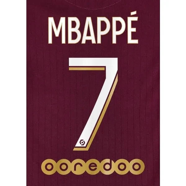 PSG 2020/21 Third Mbappe #7 Youth Jersey Name Set