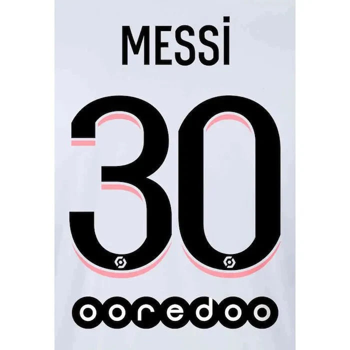 PSH 2021/22 Away Messi #10 YOUTH Jersey Name Set