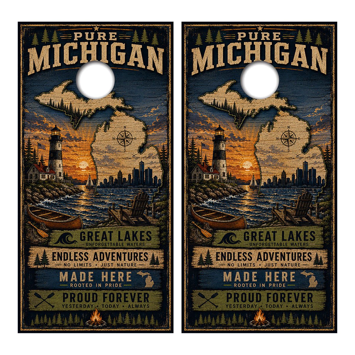 Pure Michigan Cornhole Design - Corn5072 - Great Call Athletics