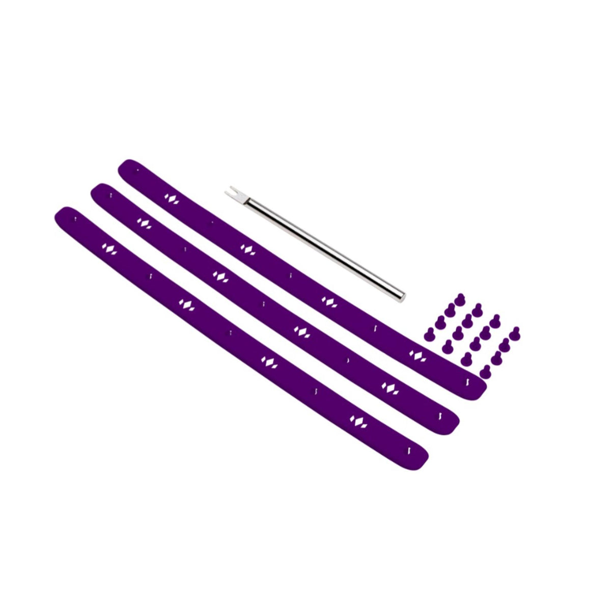 Pickleball paddle bumper guard replacement kit including multiple protective strips, fasteners, and an installation tool.