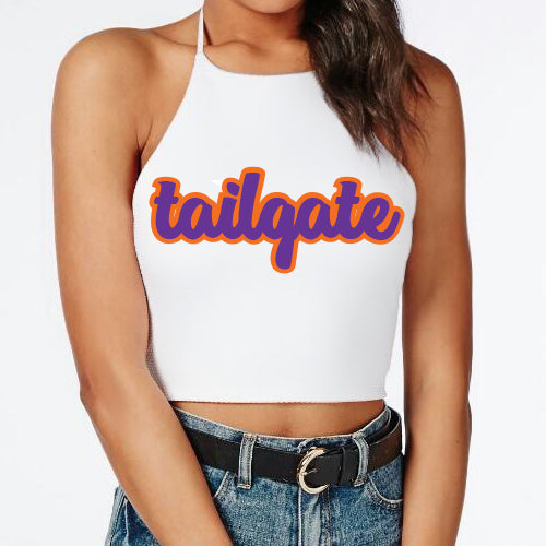 Purple & Orange Tailgate Halter Top