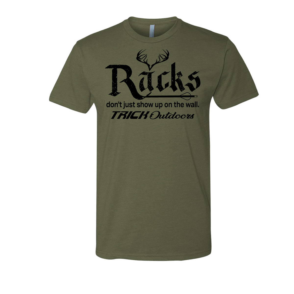 'Racks Don't Just Show Up on the Wall' Slogan Tee - TSHIRT-S2-S, TSHIRT-S2-M, TSHIRT-S2-L, TSHIRT-S2-XL, TSHIRT-S2-2XL, TSHIRT-S2-3XL - Great Call Athletics