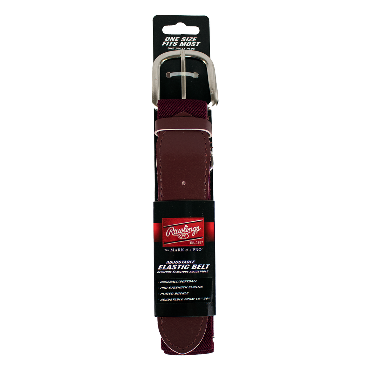 RAWLINGS Adjustable Belt for Adult in Maroon