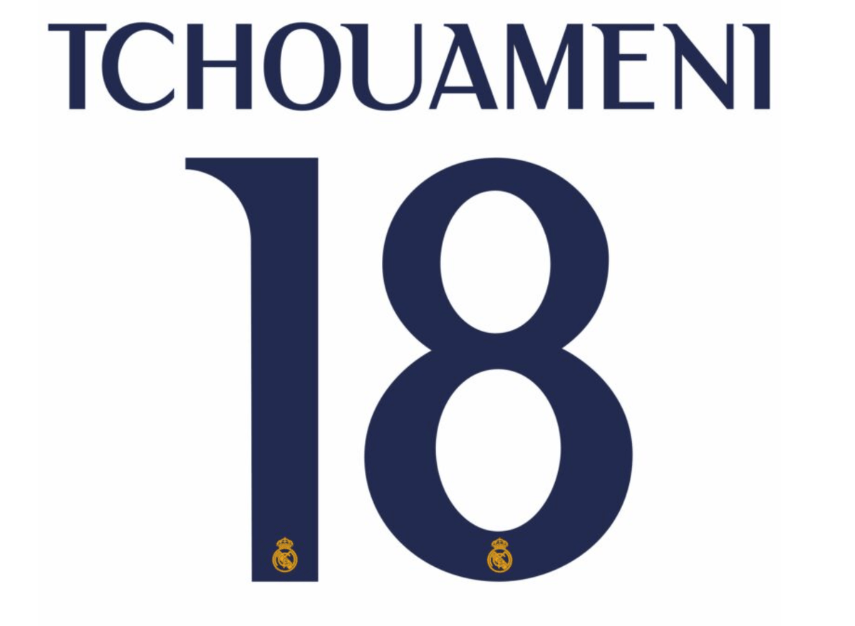 Real Madrid 2023-Home Tchouameni #18 Jersey Name Set