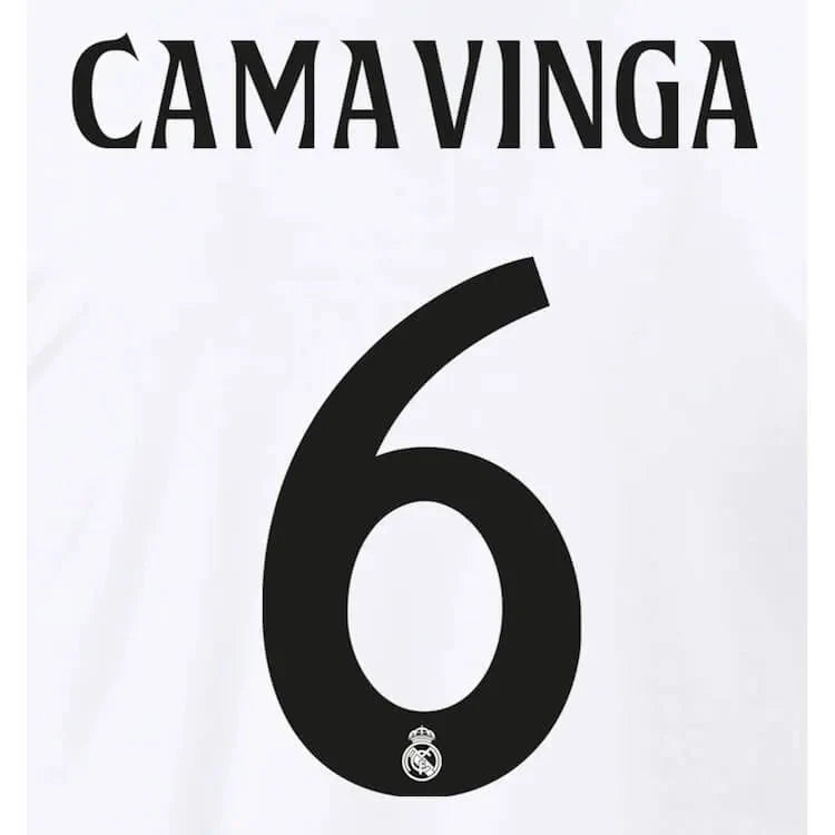 Real Madrid 2024/25 Home Camavinga #6 Jersey Name Set