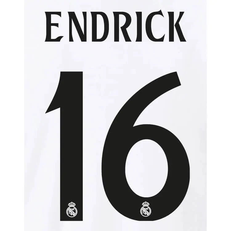 Real Madrid 2024/25 Home ENDRICK #9 Youth Official Name Set