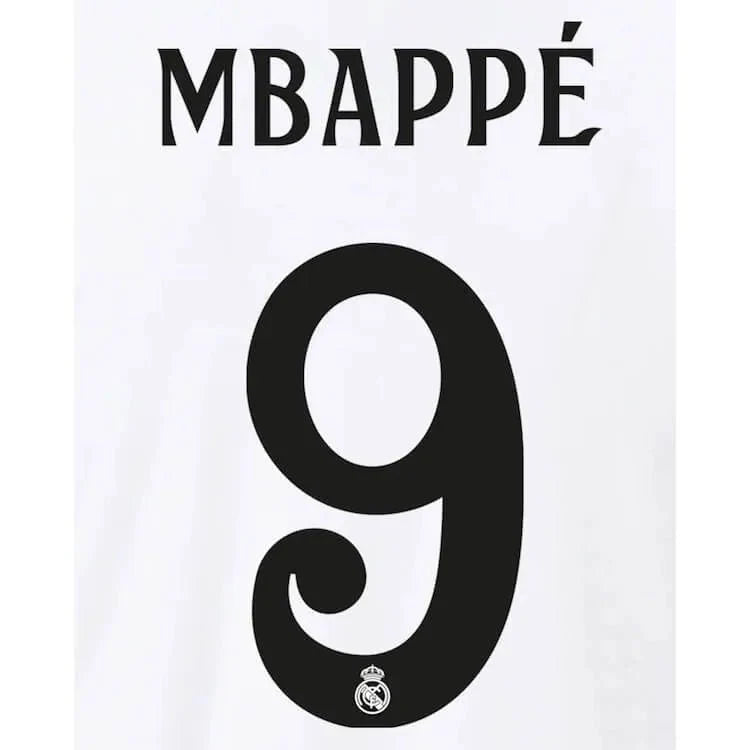 Real Madrid 2024/25 Home MBAPPE #9 Youth Official Name Set