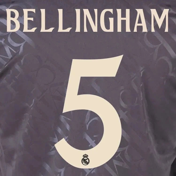 Real Madrid 2024/25 Third BELLINGHAM #5 Official Name Set (CL Version)