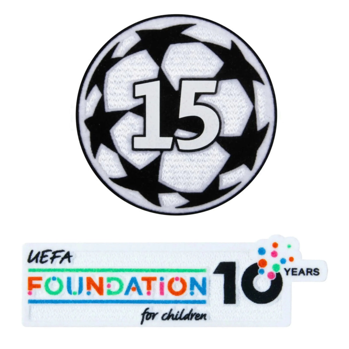 Real Madrid 2025-26 UCL Starball #15 +10th Anniversary UEFA Foundation Patch Set