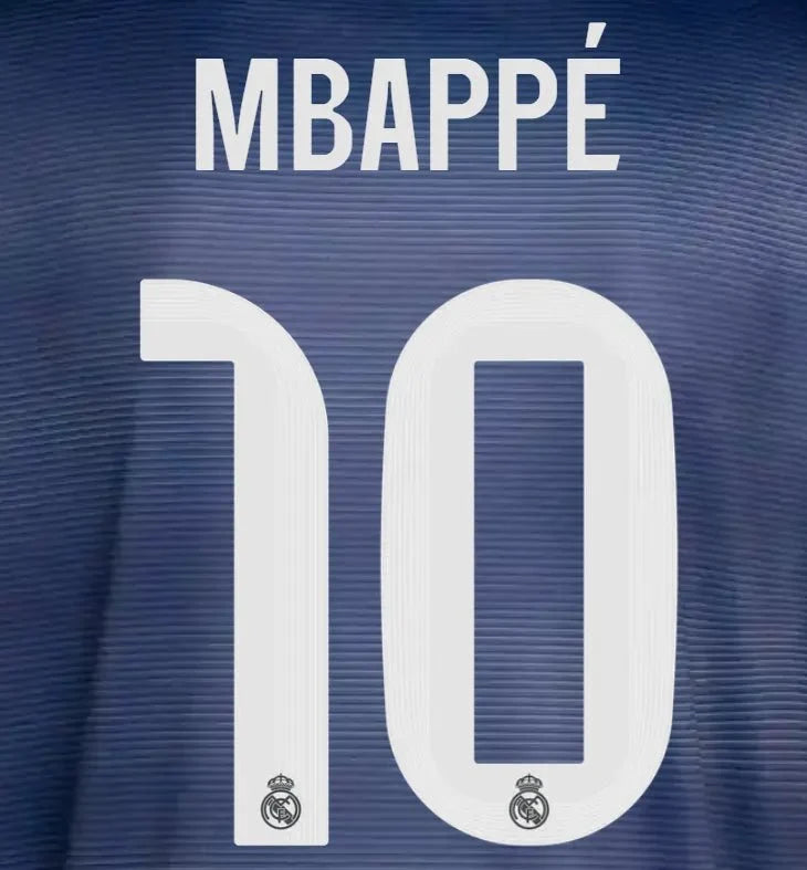 Real Madrid 2025/26 Away MBAPPE #10 Youth Official Name Set