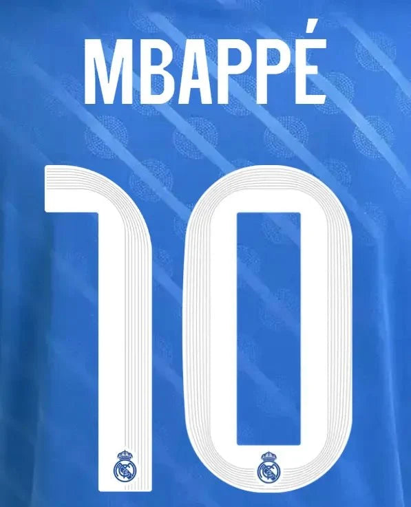 Real Madrid 2025/26 Third MBAPPE #10 Official Name Set (CL Version)