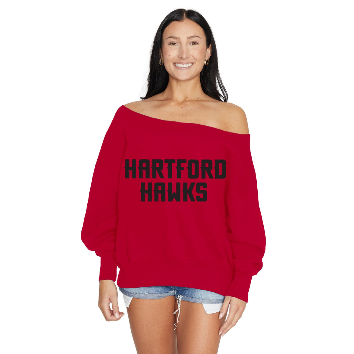 University of Hartford Off the Shoulder Sweatshirt