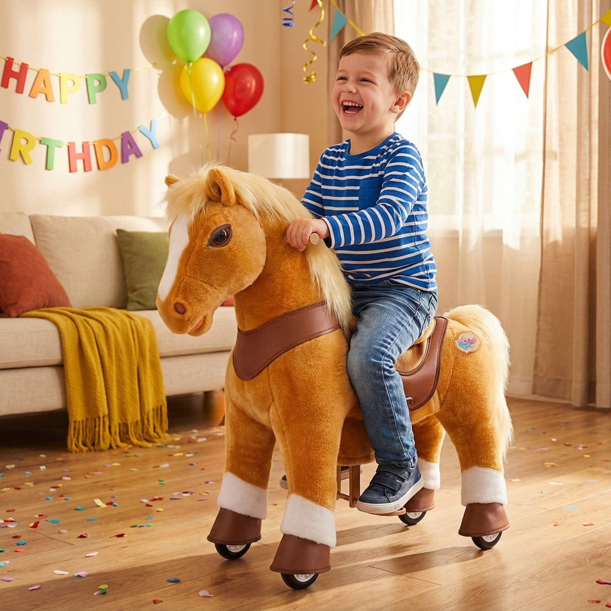Model Y® Horse Ride-On Toy Age 4, 7, Light Brown - View 3