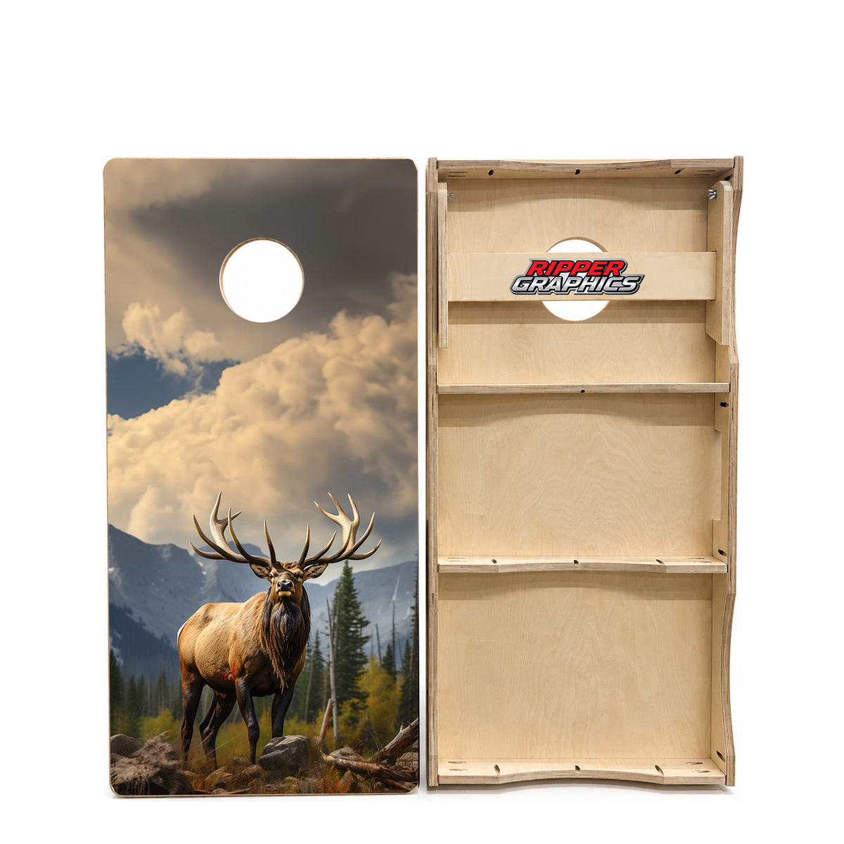 Rocky Mountain Elk Cornhole Design product photo