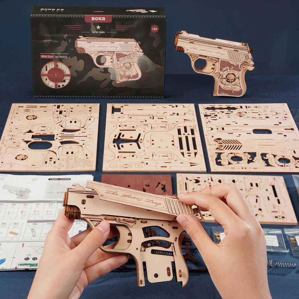Mini Gun Toy Wooden 3D Puzzle - View 3