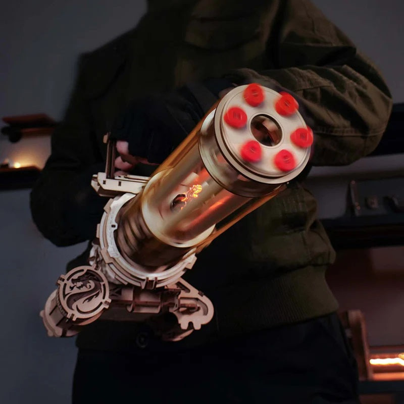 ROKR-Robotime - Rotating Barrel Machine Gun Toy 3D Wooden Puzzle - View 3