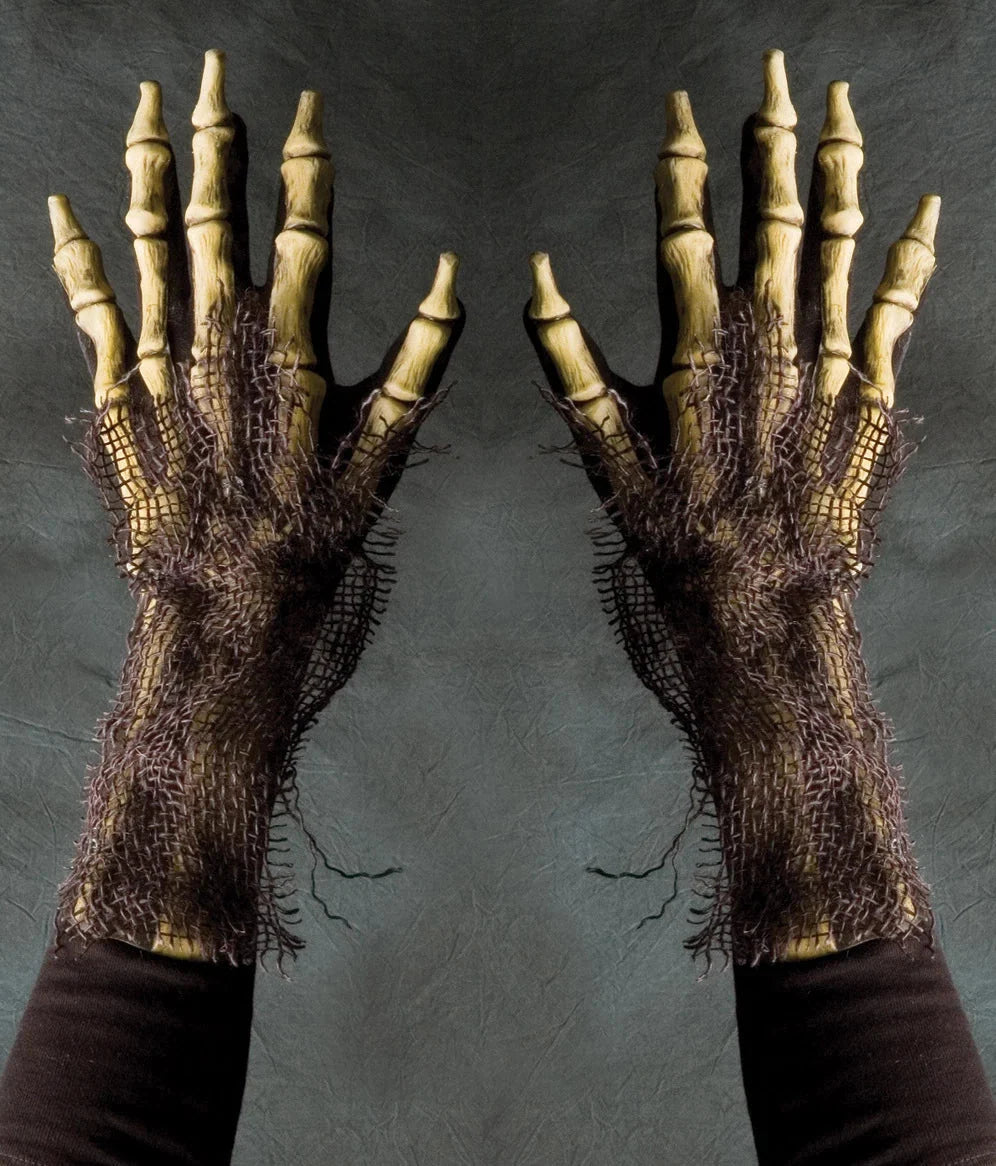 Skeleton Halloween Costume Gloves, Rotting Undead Zombie Reaper Hands Adult Costume Accessory
