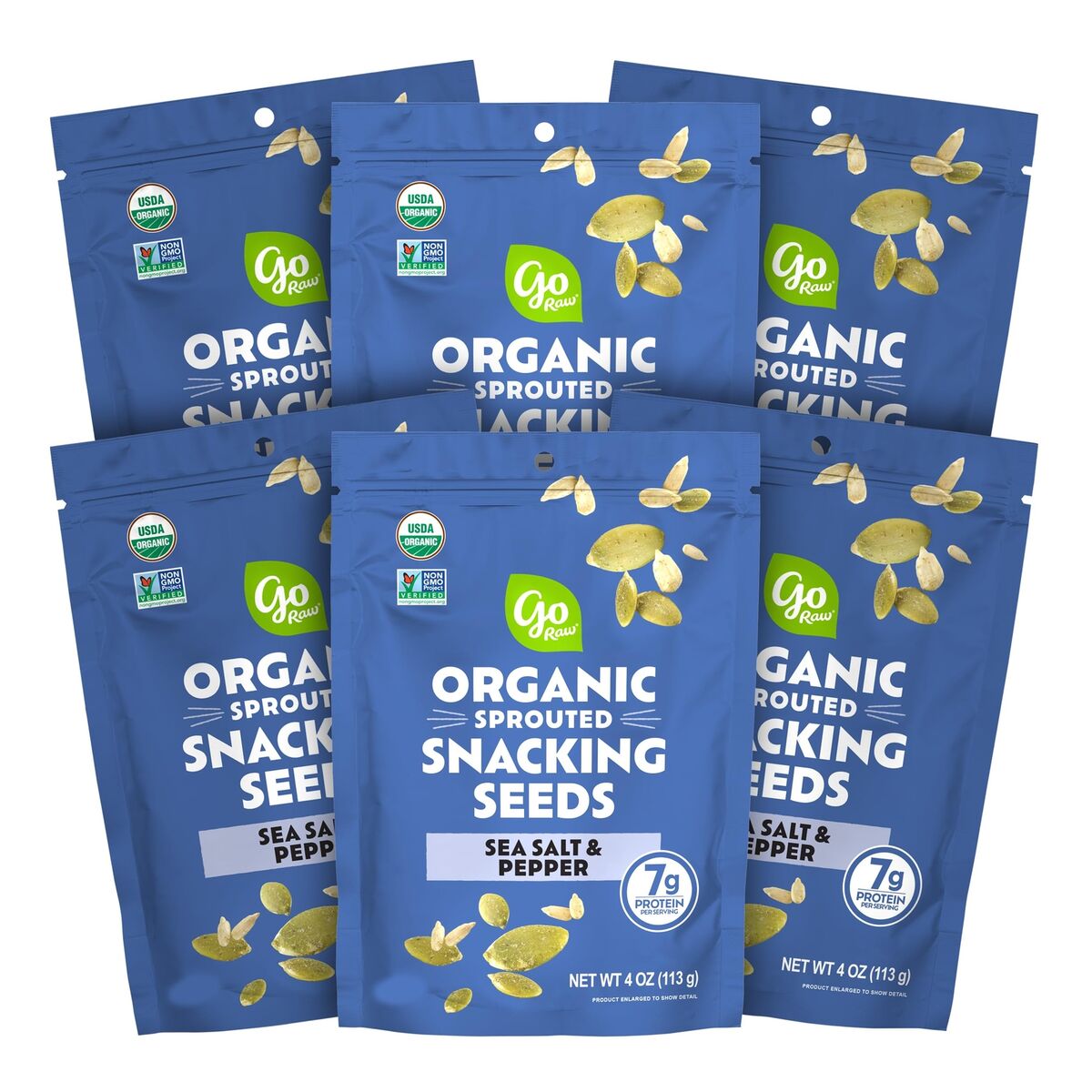 Go Raw Organic Sea Salt & Pepper Seed Snack, 4 oz (Case of 6)
