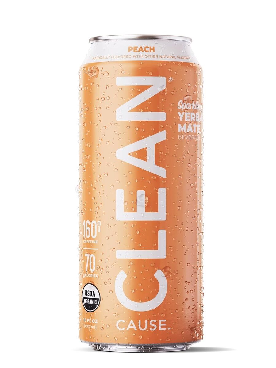 Clean Cause Organic Peach Yerba Mate, 15.5 fl oz (Case of 12)