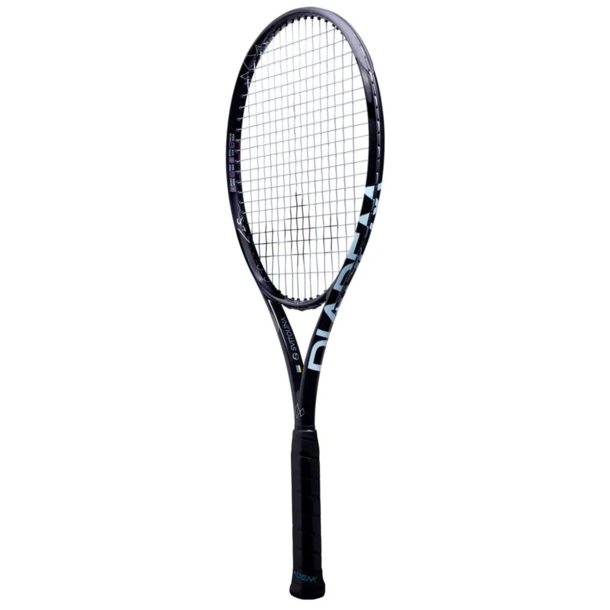 Diadem Elina Svitolina Signature Axis 98 tennis racket featuring a full string bed, streamlined frame, and standard grip handle, shown upright.