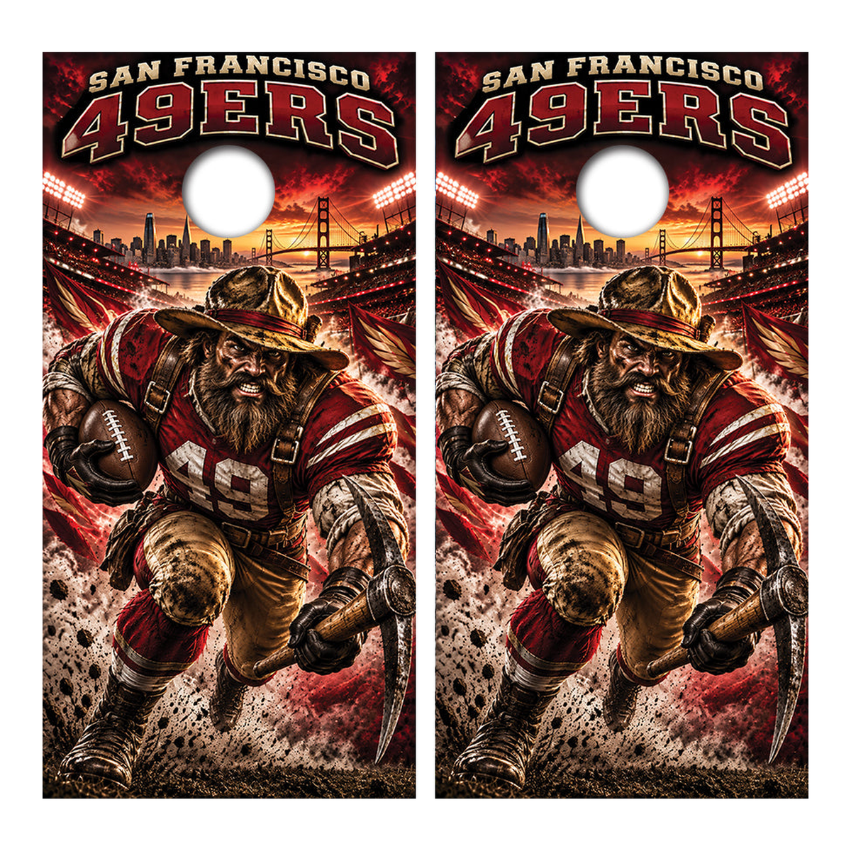 San Francisco 49ers Football Inspired Cornhole Design - Corn5260 - Great Call Athletics