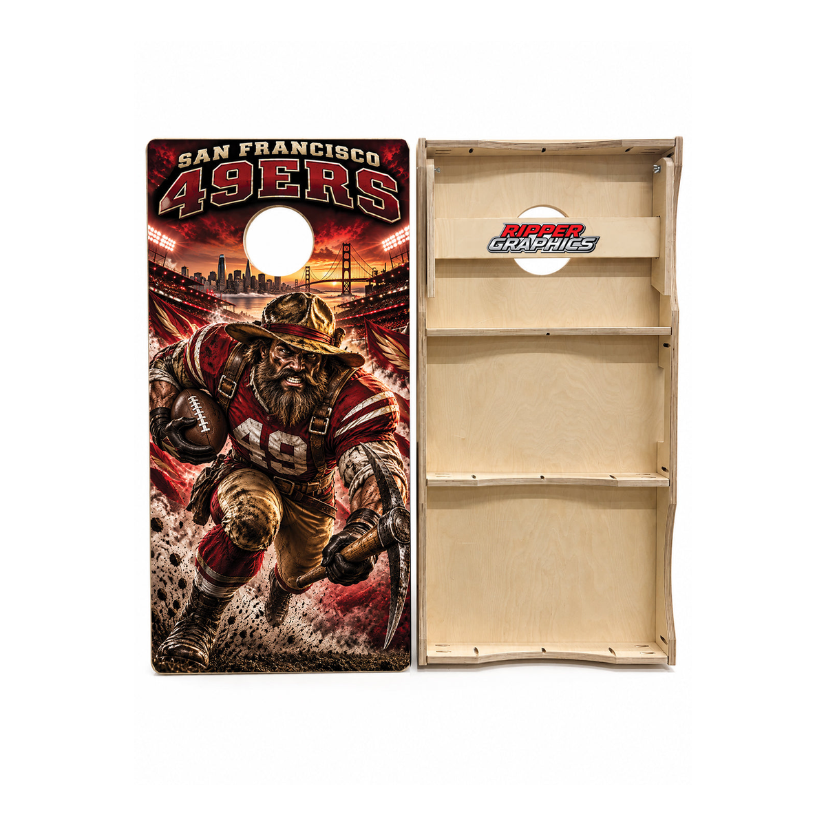 San Francisco 49ers Football Inspired Cornhole Design - CH5260 - Great Call Athletics