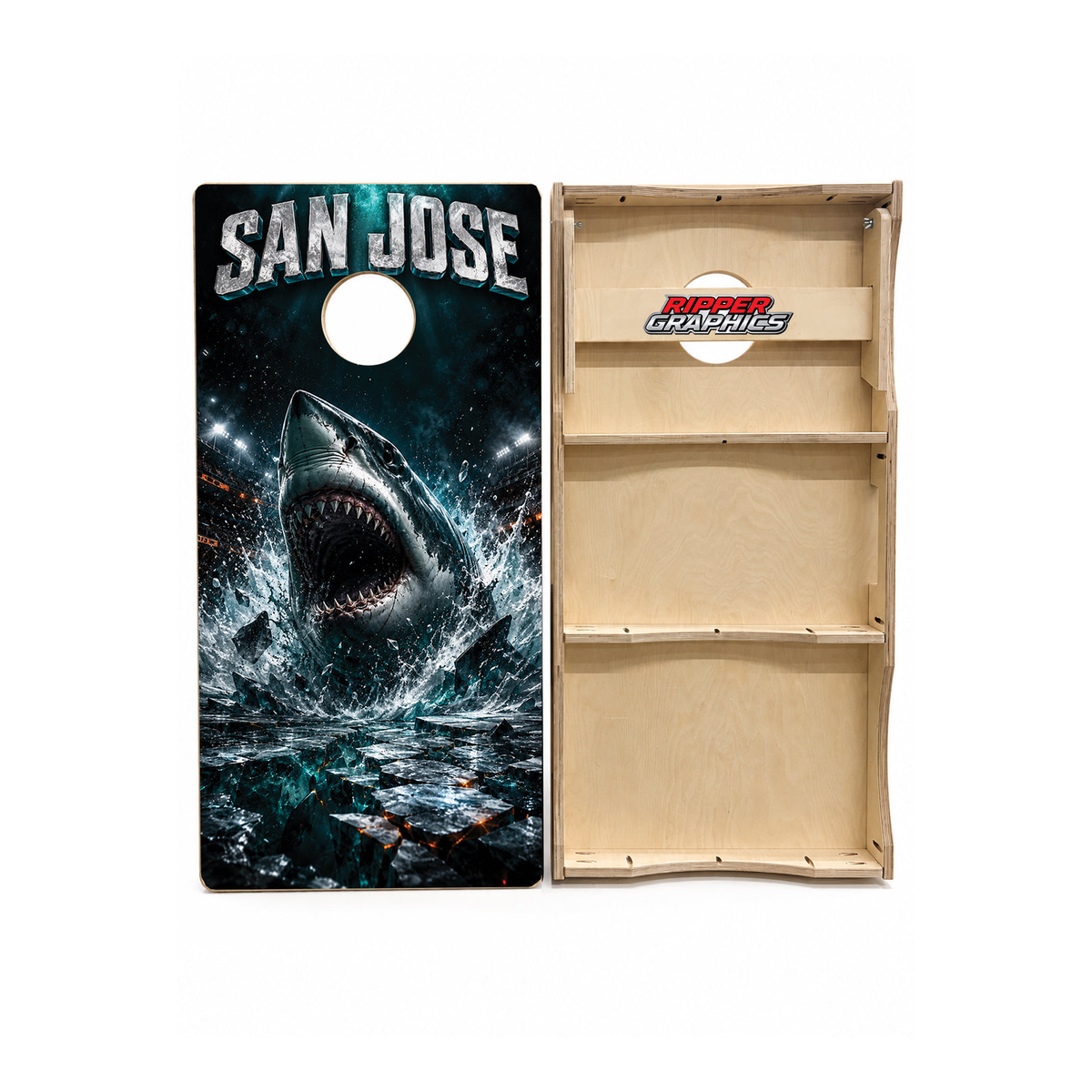 San Jose Sharks Inspired Cornhole Design - CH5176 - Great Call Athletics