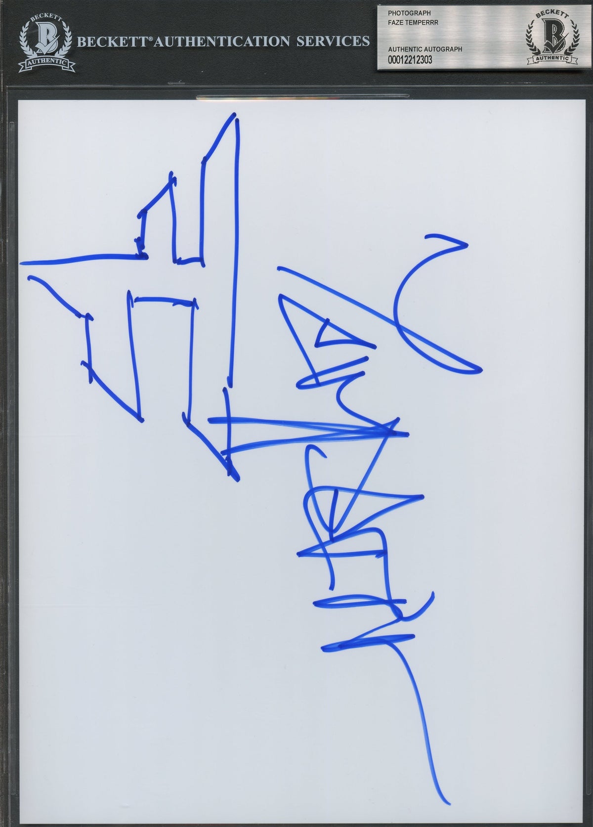 Faze Temperrr Thomas Oliveira signed 8X10 Sheet BAS Beckett slabbed autographed